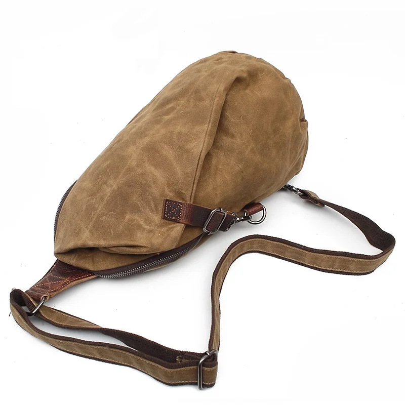 High Quality Retro Chest Cross Bags For Men Single Shoulder Casual Unisex Heavy Bee Waxed Canvas Chest Bag