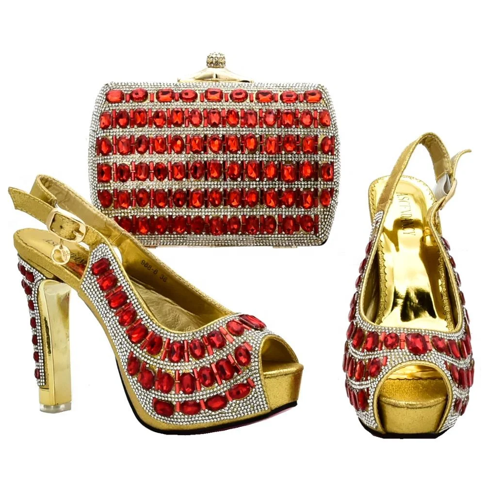 Высококачественная нигерийская женская обувь и сумка в комплекте подходящая (62002037487)