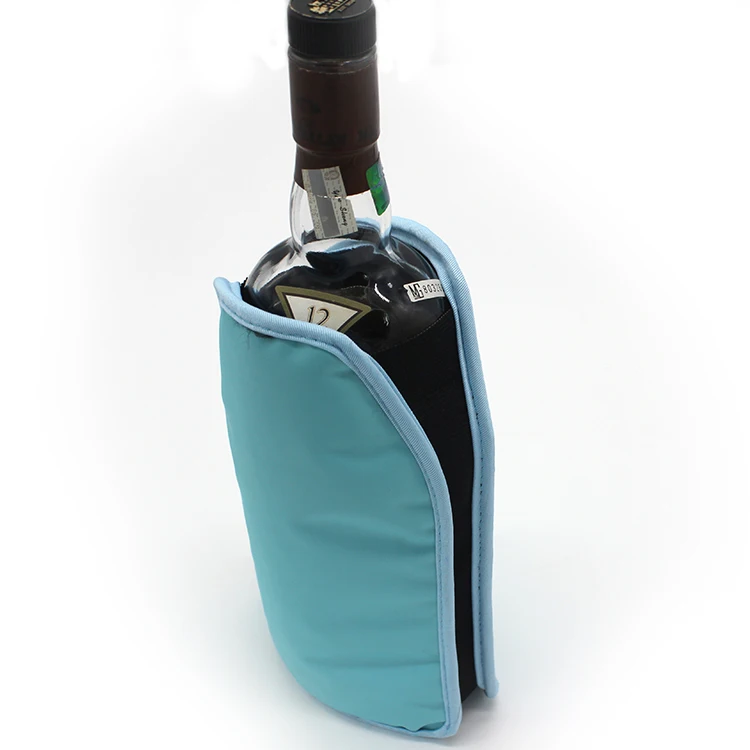 Neoprene Fabric Combined with PE Gel Ice Pack Wine Cooling Sleeve Wrap Bottle Cooler