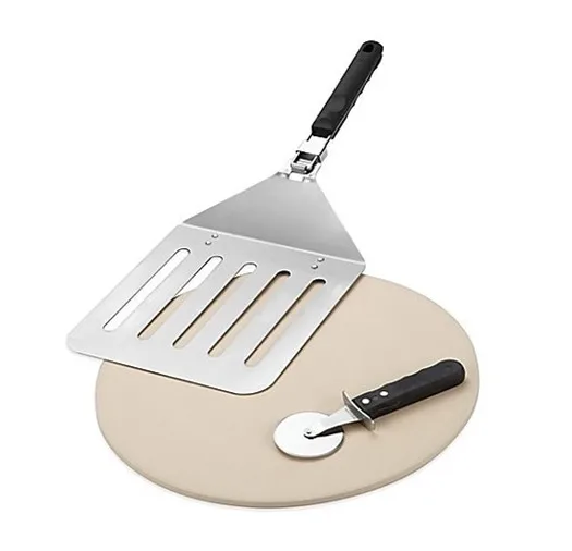 
Customized three-piece round ceramic baking pizza stone tool set baking supplies 