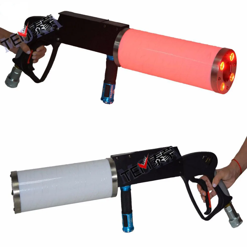 LED Co2 Gun led dj light Cannon Co2 Pistol with RGB LED light effect flashlight portable gun party lights shoot 9-10Meter