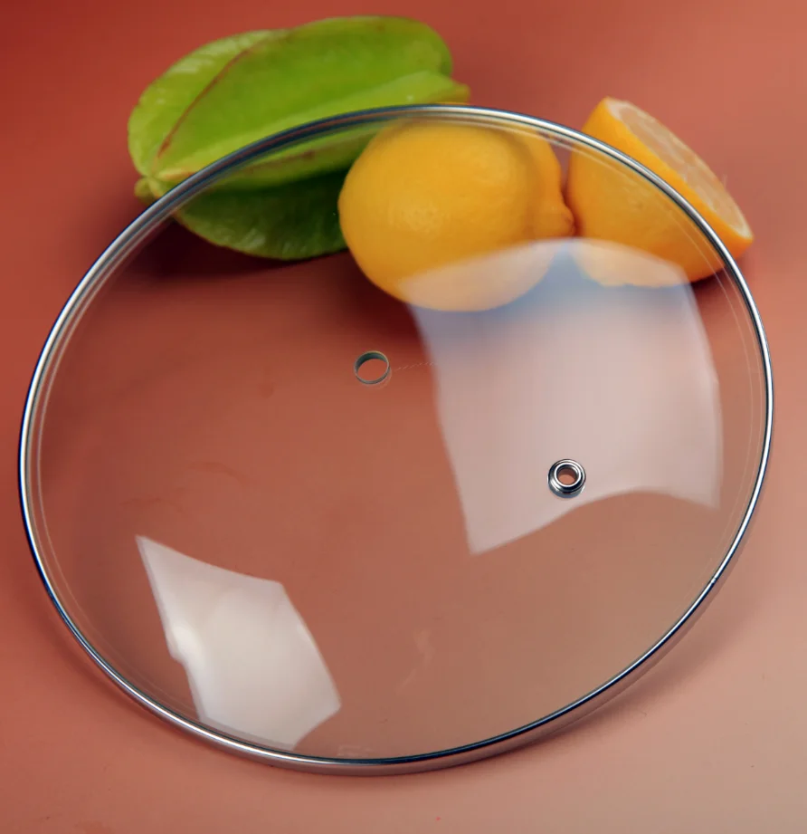 Good quality glass lid with steam hole for cover glass tempered