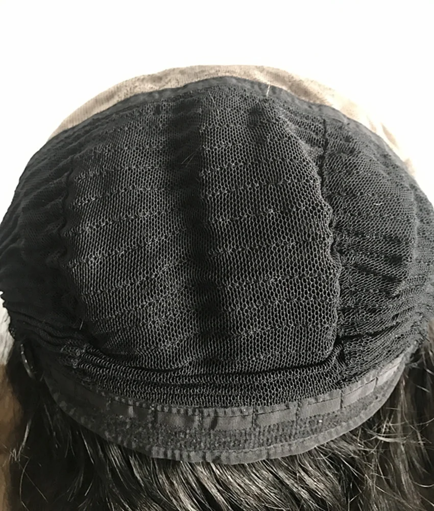 Natural Looking Black Color 20inch Long Straight Remy Human Hair Top Monofilament Full Wigs with for Alopecia Thinning Hair Loss