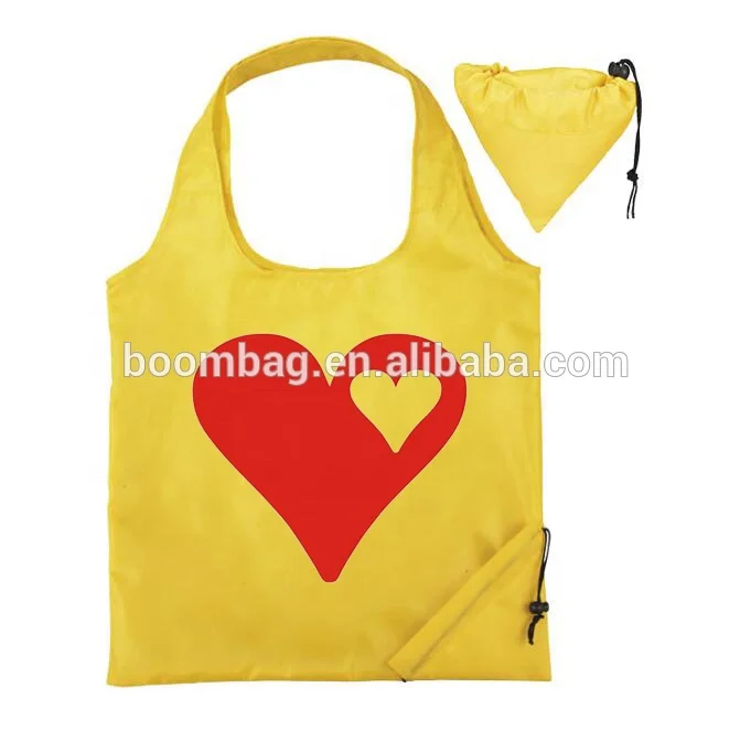 Складная многоразовая сумка для покупок в форме сердца из полиэстера 190T