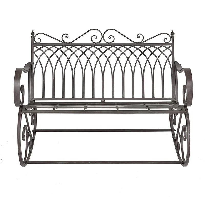 Лидер продаж, высококачественная металлическая скамья-качалка для отдыха в саду