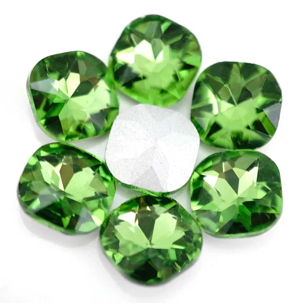 
LOCACRYSTAL Brand Fancy Glass Stone Bag Shoes Decoration Fat Square Crystal Glass Stone 