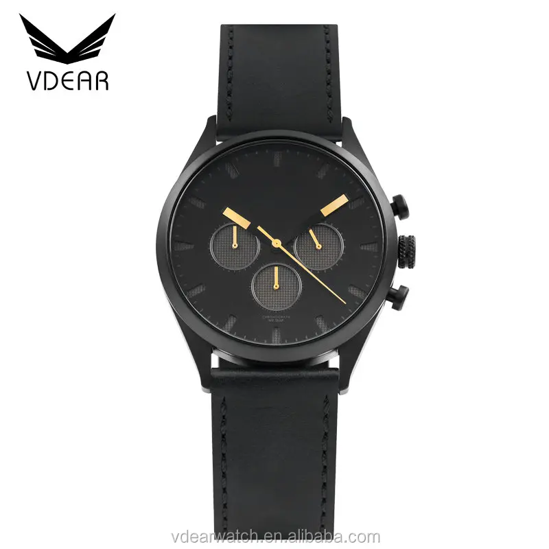 Blank cheap chronograph watches men luxury branded stainless steel chain watch logo custom
