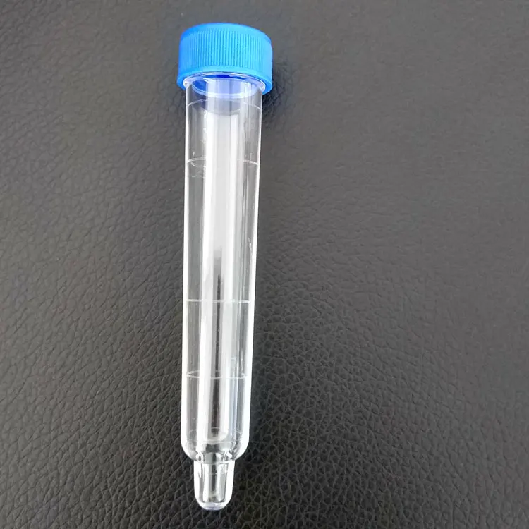 ps clear material 12ml 15ml disposable  urine collector urine tube  stool collector plastic urinary sediment tube with lid