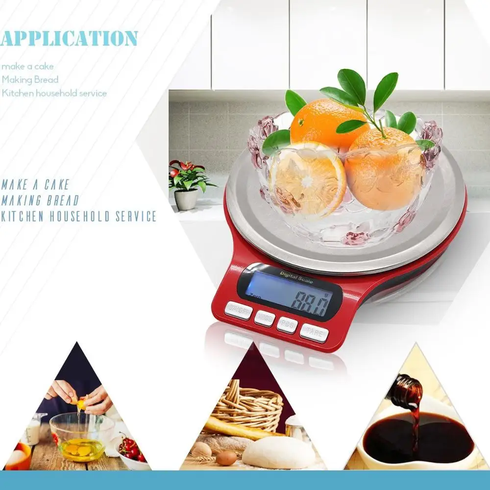 Digital Scale, Electronic Kitchen Food Small Weight Scale 1g-5kg with 6 Weighing Modes ( g oz ozt dwt gn ct )