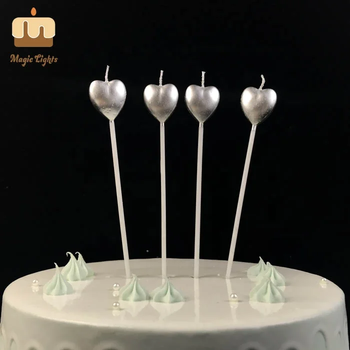 Red Heart Shaped Gift  Candle For Cake