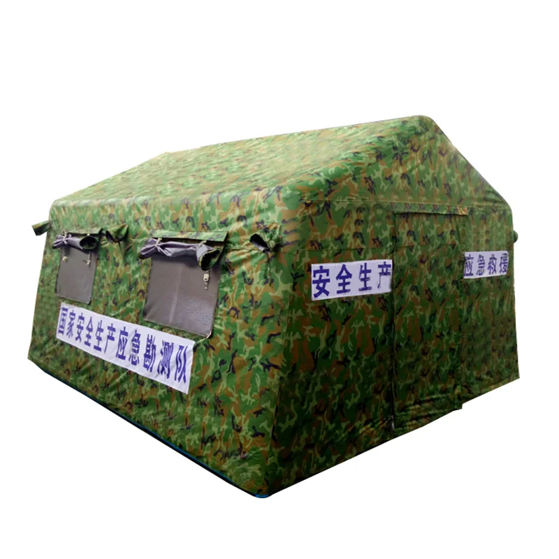 Good quality professional supplier waterproof camouflage color inflatable camping medical military tent for sale