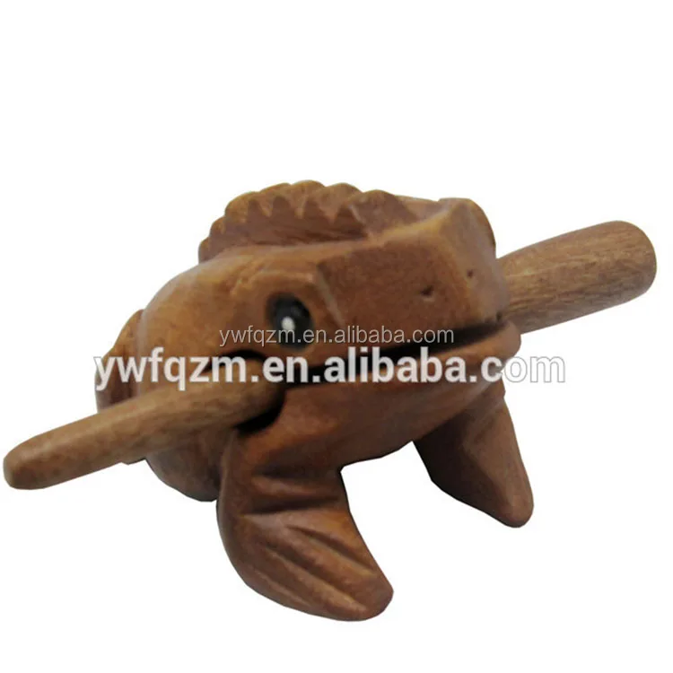 
decorative hand carved thailand croaking wooden frog 