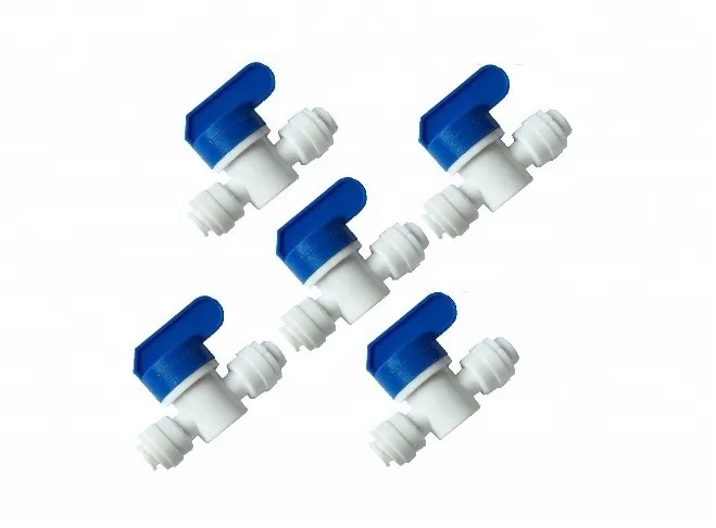 Shut-Off Plastic Water Filter Quick Fitting Four Way Valve 1/4 Inch For RO Reverse Osmosis
