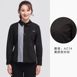 wholesale top sale Restaurant staff uniform long sleeve Korean fashion work clothes