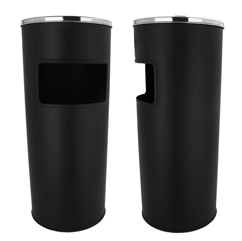 
Stainless Steel Carbon Can Trash Kitchen Dustbin Outdoor Dustbin With Ashtray 