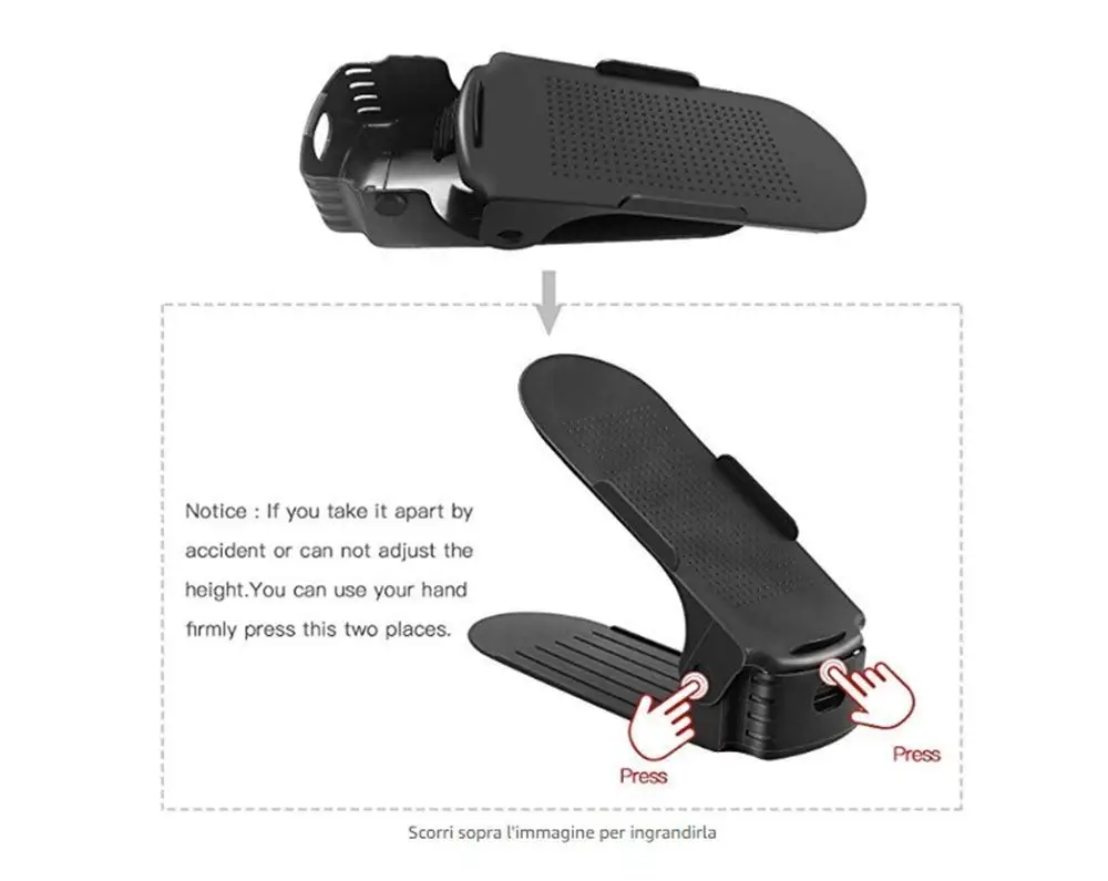 
3 Step Adjustable Shoe Slots Space Saver Easy Shoe Organizer Double Rack Organizer Shoe 