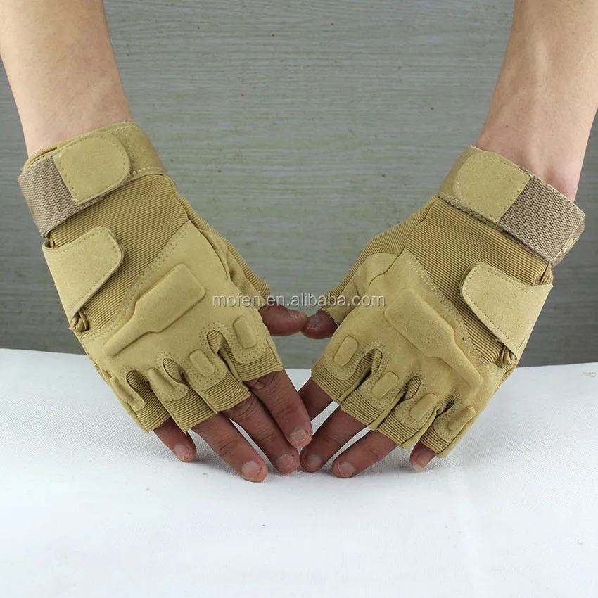Black Tan Olive Green Army Airsoft Military Tactical Fingerless Gloves