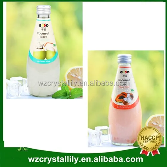 
best quality glass bottle coconut water mango flavor coconut juice drink 