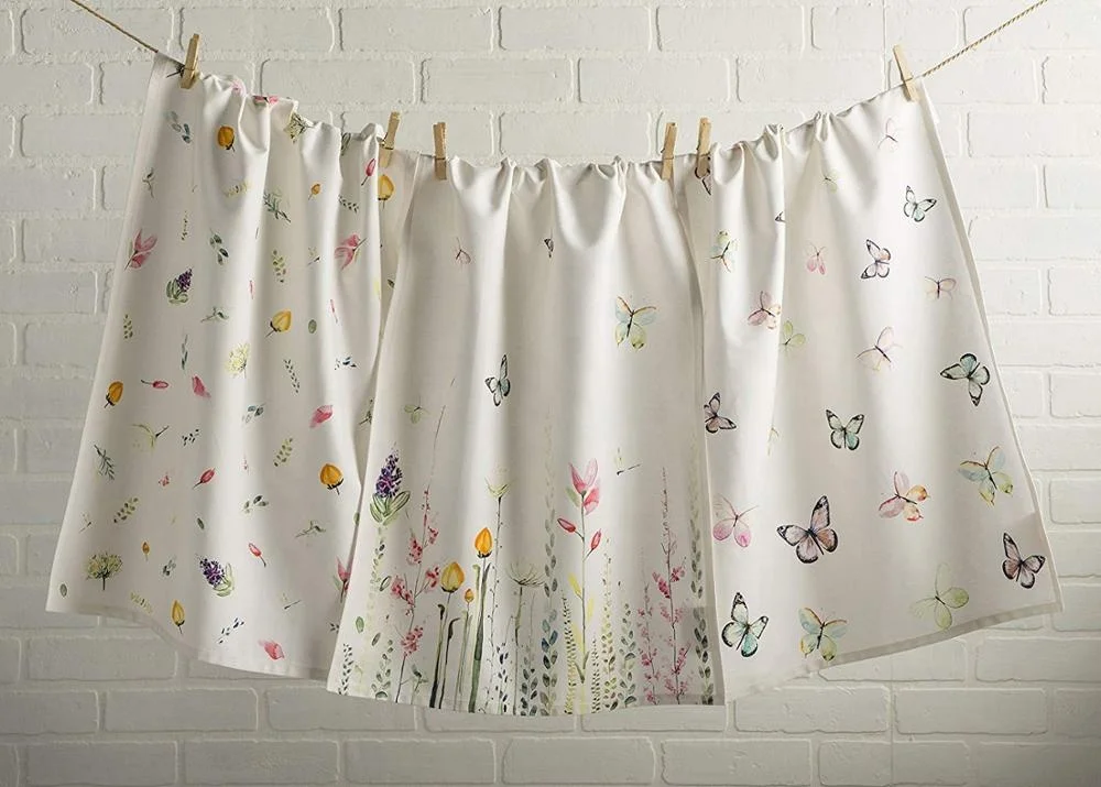 cheap kitchen hand towel/tea towel of silk screen printing cotton