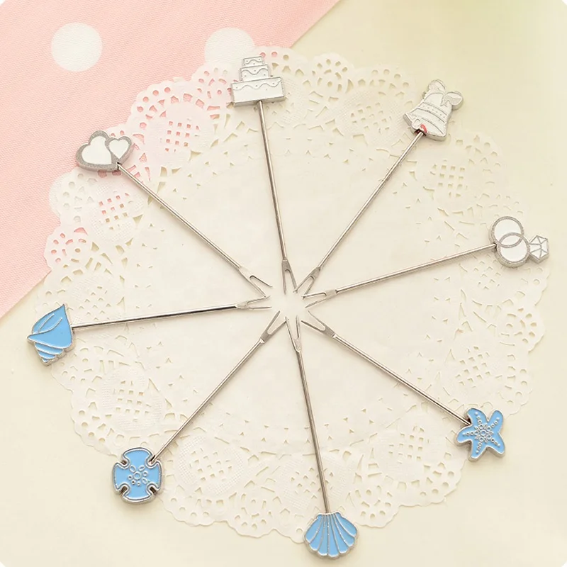 
YiJia 4pcs/set sea shell shape stainless steel cake dessert fruits picks fork 