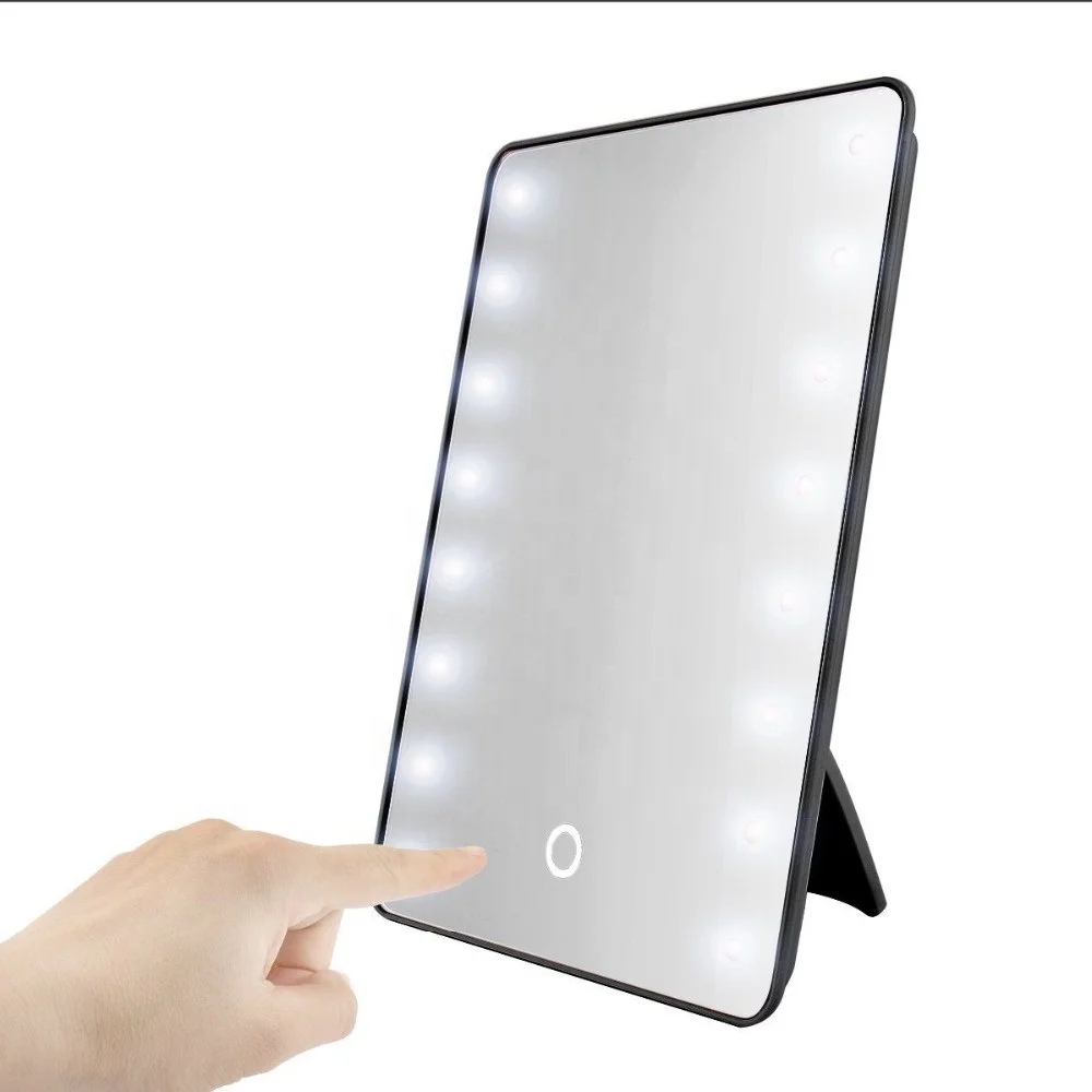 Melason Makeup 16 Led Makeup Mirror with Touch Dimmer Switch Battery Operated Stand