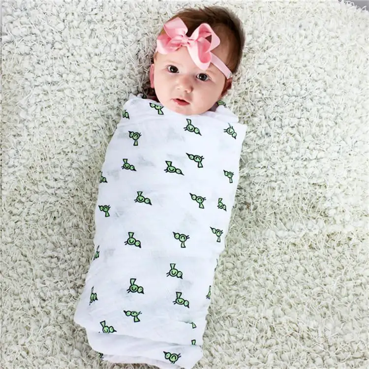 Global Organic Textile Standard Certified Bamboo Muslins Baby Swaddle Blanket