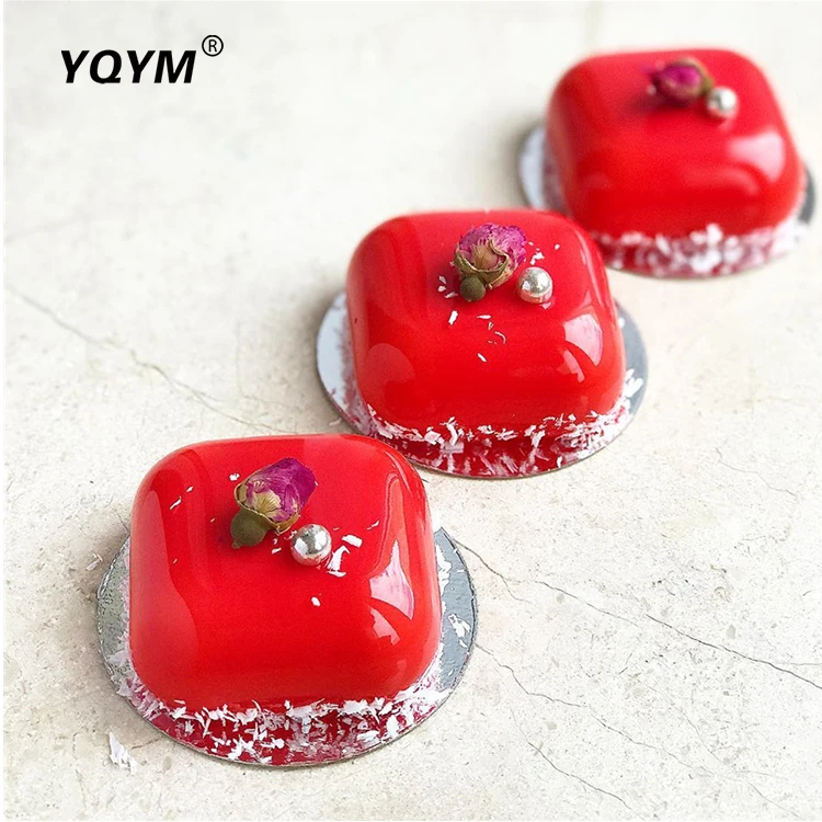 8-cavity square drum cake mold French mousse pudding baking cake silicone mold