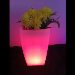 led glowing garden tall pot park plant outdoor plastic flower vase
