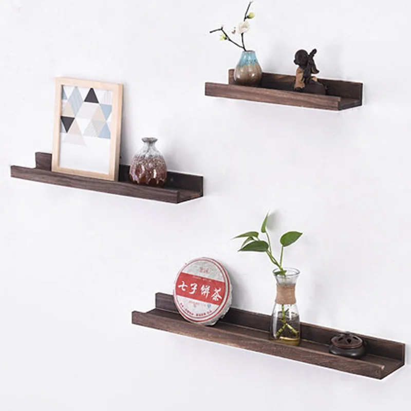 Solid Wood U-shaped Decorative Wall Shelf in Interior Antique Design Natural Living Room Furniture Modern Home Furniture