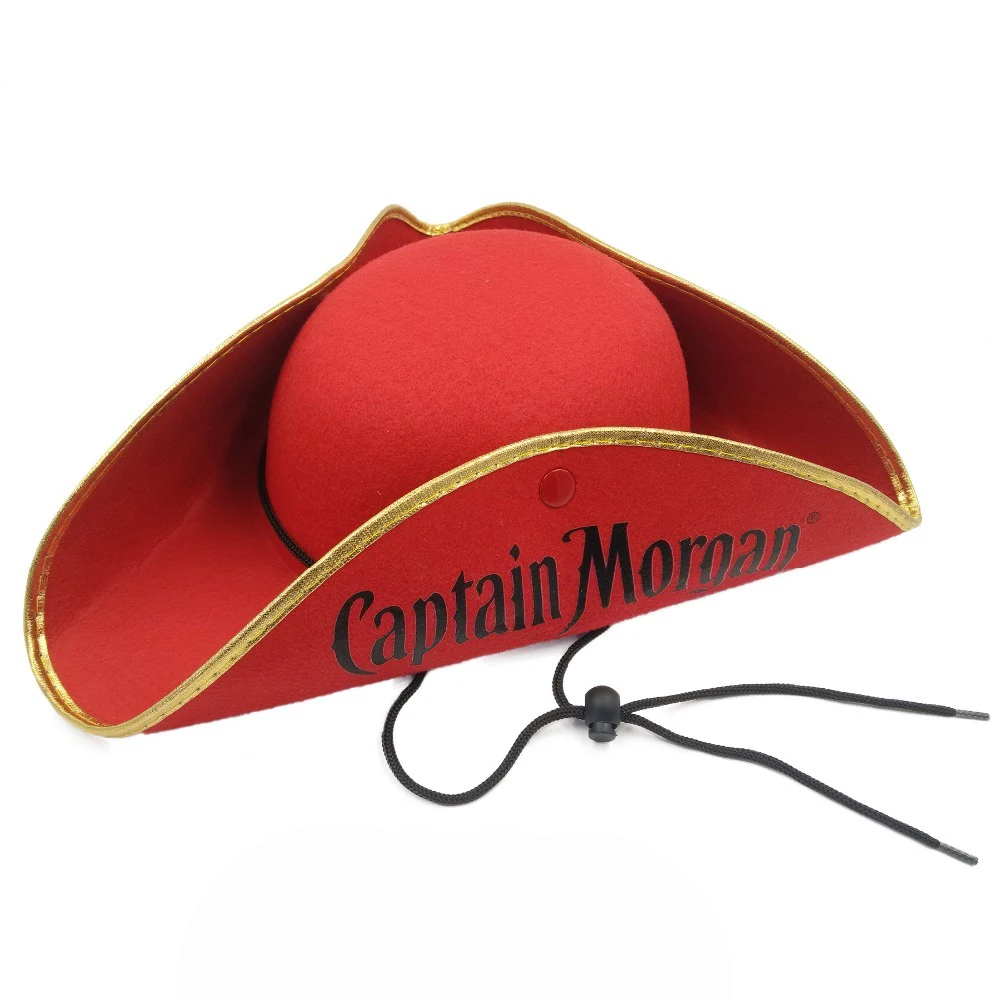 red felt pirate captain morgan hat MH-1536