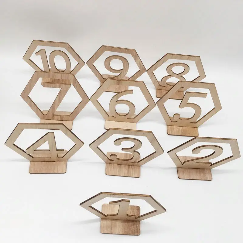 Meilun Art & Craft Heart Mini Wood Wedding Table Numbers