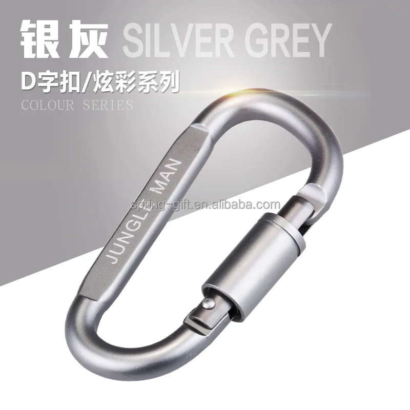 D-shaped quick-hang Carabiner Snap Keyring Outdoor Safety Aluminium Climbing Carabiner Buckle With Lock Camping Hook Keychain