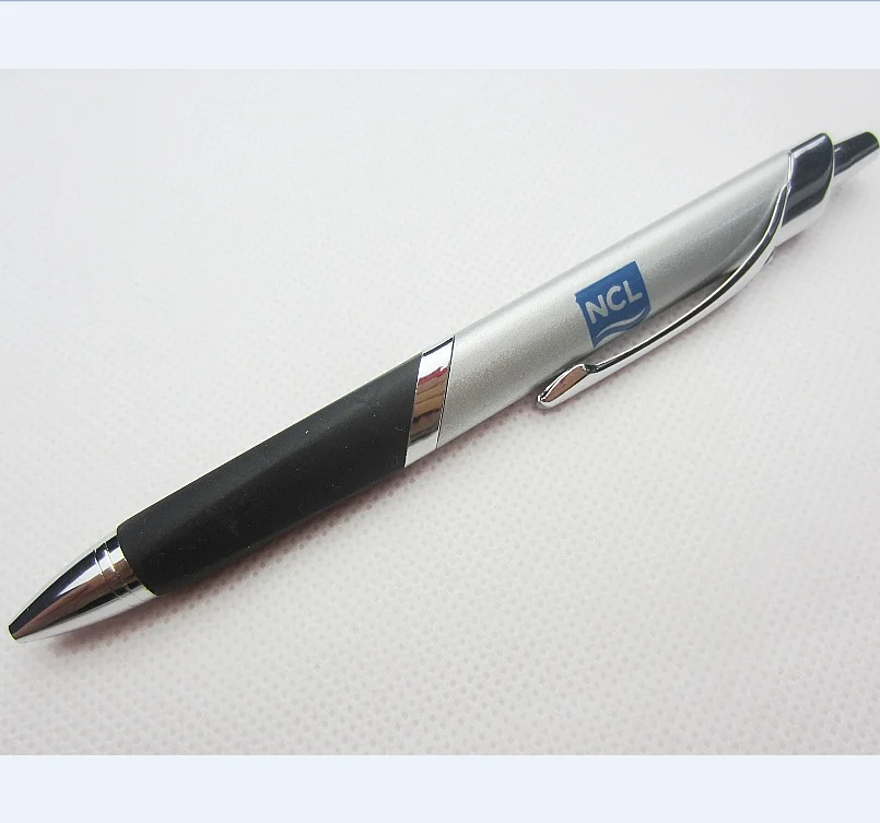 
Promotional Pens Logo Pad Printing Half Metal Special Triangle Shaped Ball Pen with rubber grip 
