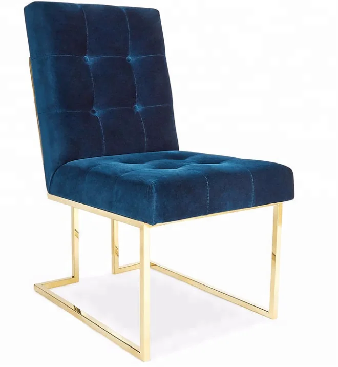 Hot sale upholstered velvet metal dining chairs living room sofa