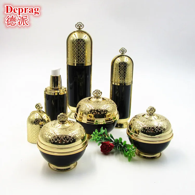 
new imperial crown shape luxury cosmetic bottles acrylic bottle empty cosmetic cream jar 