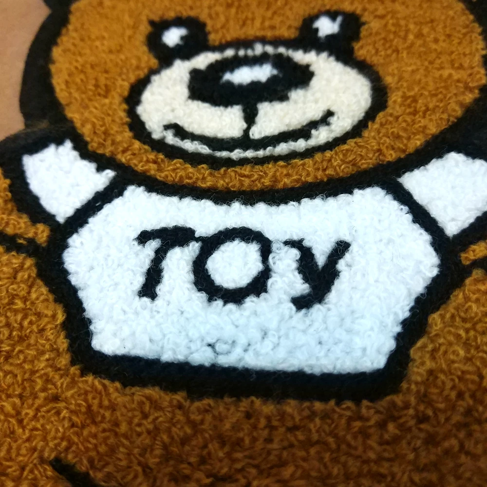 Wholesale chenille patch towel embroidered patches bear design