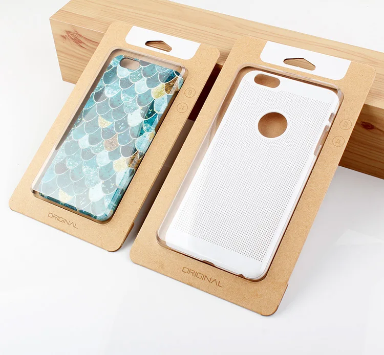 
Retail recycleld 400g kraft paper packaging for phone case 