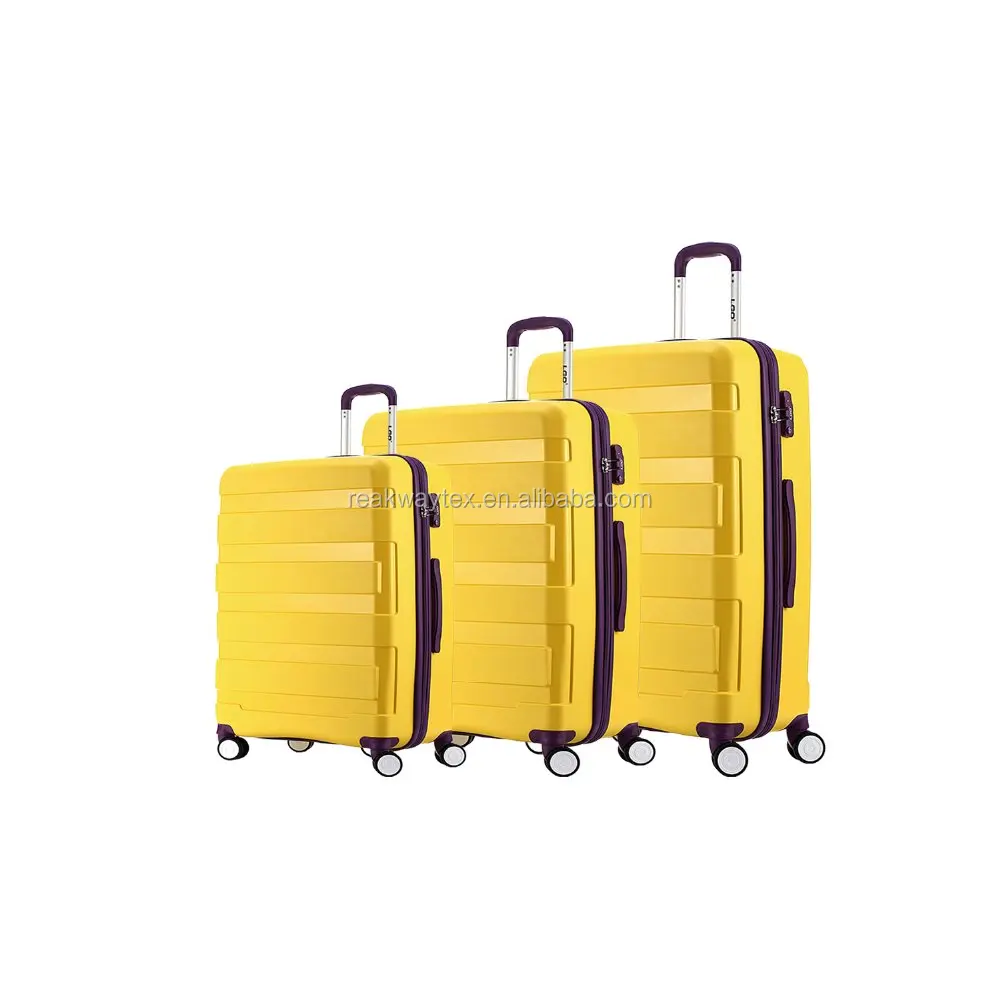 China Luggage Factory Supply 3 Piece PP Spinner Wheel Super Light Hard Case Hand City Trends Travel Trolley Luggage Set
