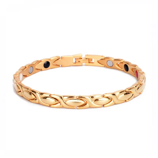 Many Color In Stock Big Sales Stainless Steel Women Pain Relief Health Bio Energy Magnetic Therapy Bracelet