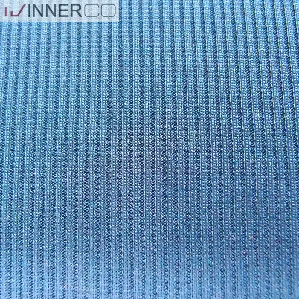 Fabric materials 2x2 rib knit fabric in polyester and spandex