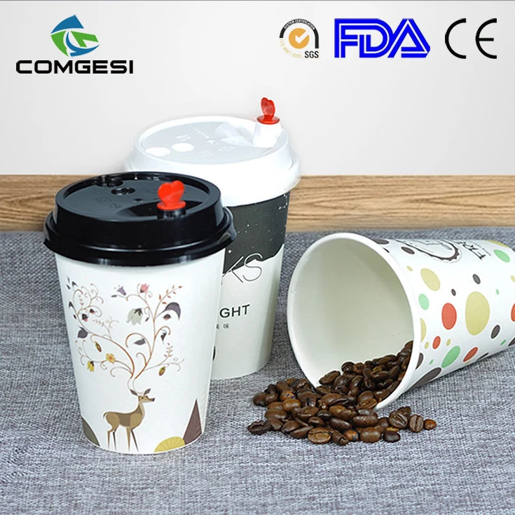 
China Top Sale 12oz 16oz 20oz Disposable Coffee Paper Cup Flexo Printed Hot Cold Drink Paper Cup Manufacturer 