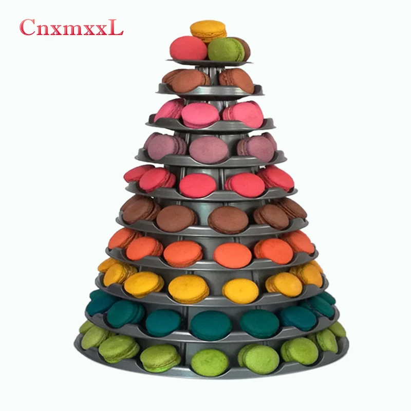 Clear plastic new 10 tier macaron tower display stand with acrylic base