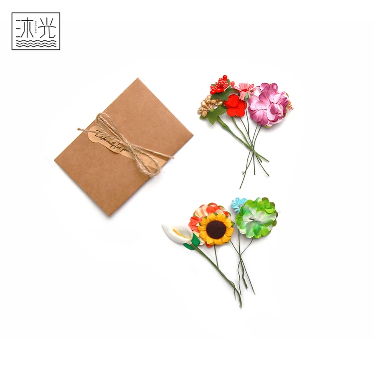 
Wholesale Custom Flower Design Kraft Paper Handmade Greeting Card 
