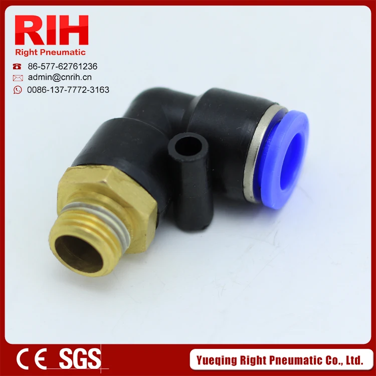 RIH Пневматический Пластиковые 90 Градусов Локоть Разъем Быстрый Push In Совместных Фитинги