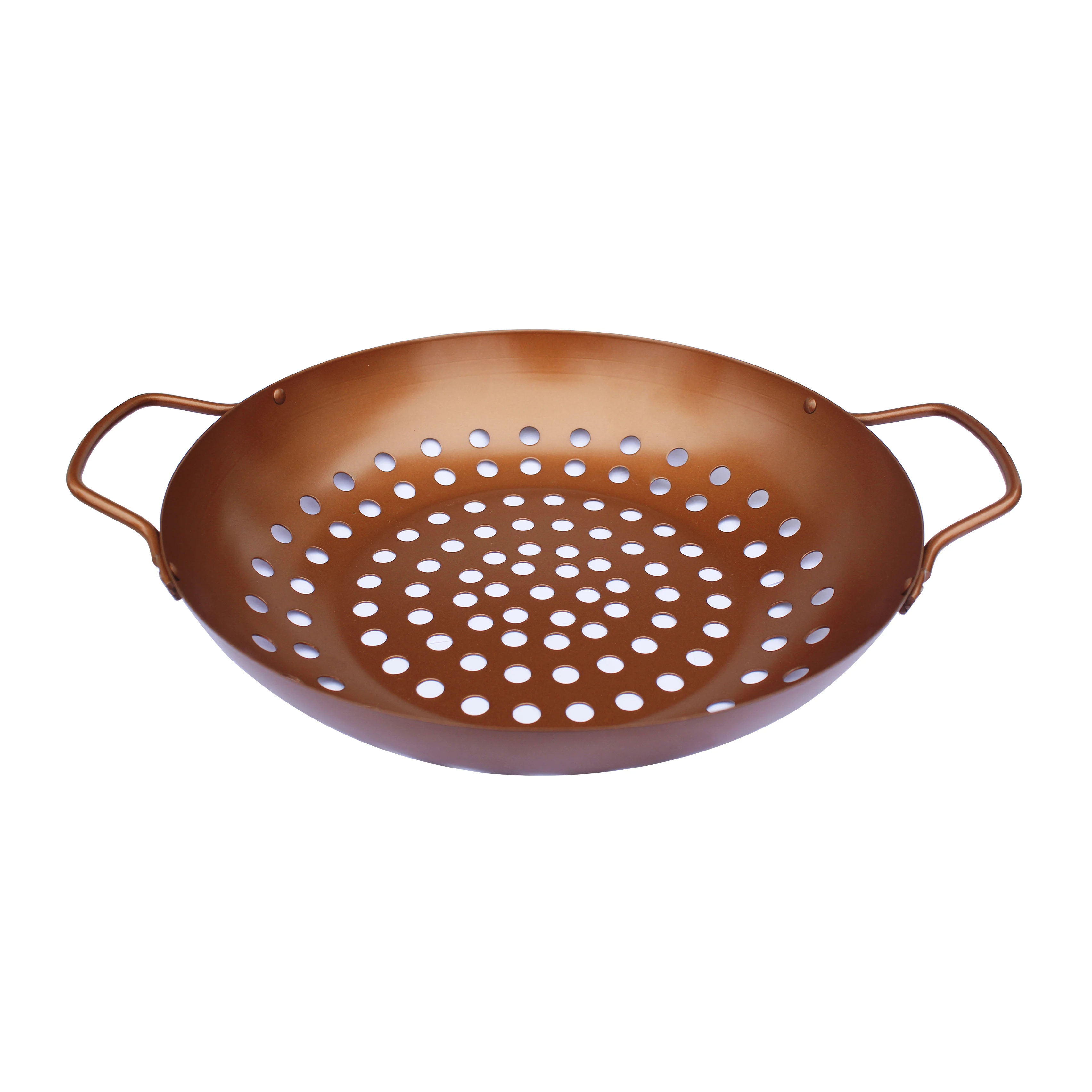 
 Высококачественная антипригарная сковорода для гриля, Круглая Решетка для гриля, сковорода для гриля из углеродистой стали с ручкой  