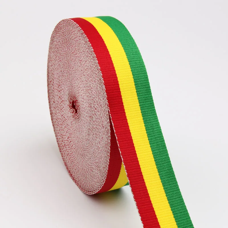 25mm,20mm,16mm green/yellow/red polyester ribbon