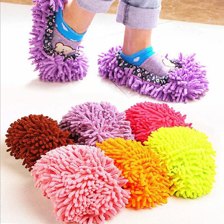 5 pcs Washable Dust Mop Slippers Shoes Cover Soft Washable Reusable Microfiber Cleaning Mop Slippers