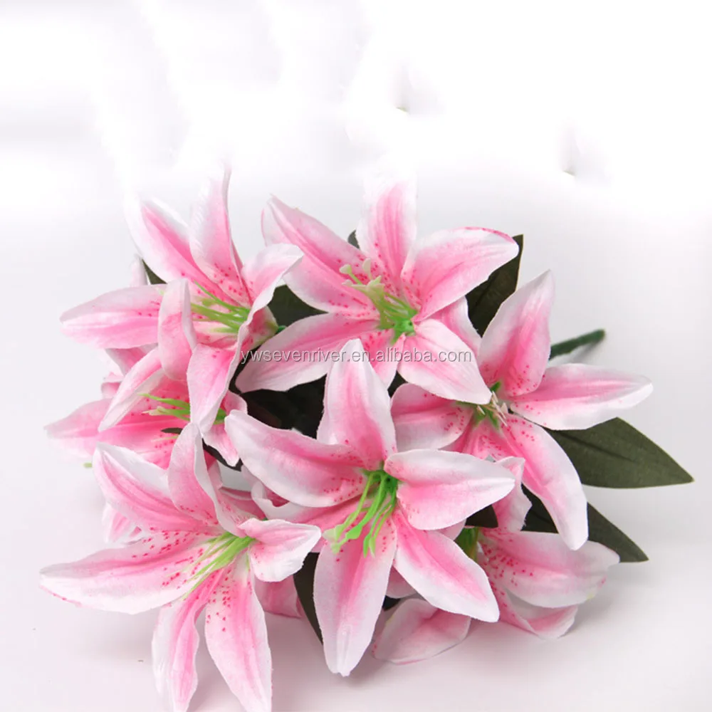 Simulation lily 10 head perfume lily silk flower Artificial wedding home decoration tiger flower