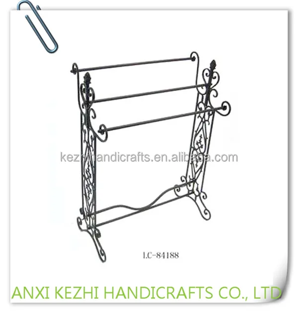 
LC-84049 Bathroom wrought iron metal floor standing towel rack 
