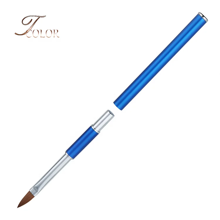 China Supplies Professional Nail Beauty Design Size 2 4 6 8 Kolinsky Acrylic Crystal 3D Nail Art Brush